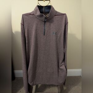 Under Armour Burgundy Quarter-Zip Men's Large Long Sleeve Pullover